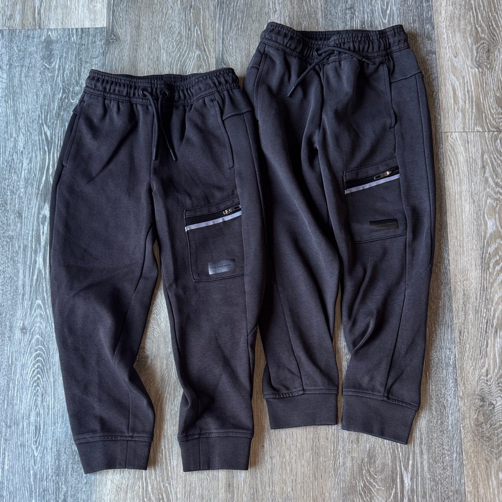 Athletic Works Black Kids Cargo Joggers with Zip Pocket